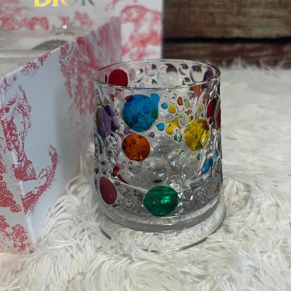 Christian Dior Rotating Drinking Glasses Set of 4 Multicolor Whiskey Tumbler - Picture 4 of 10